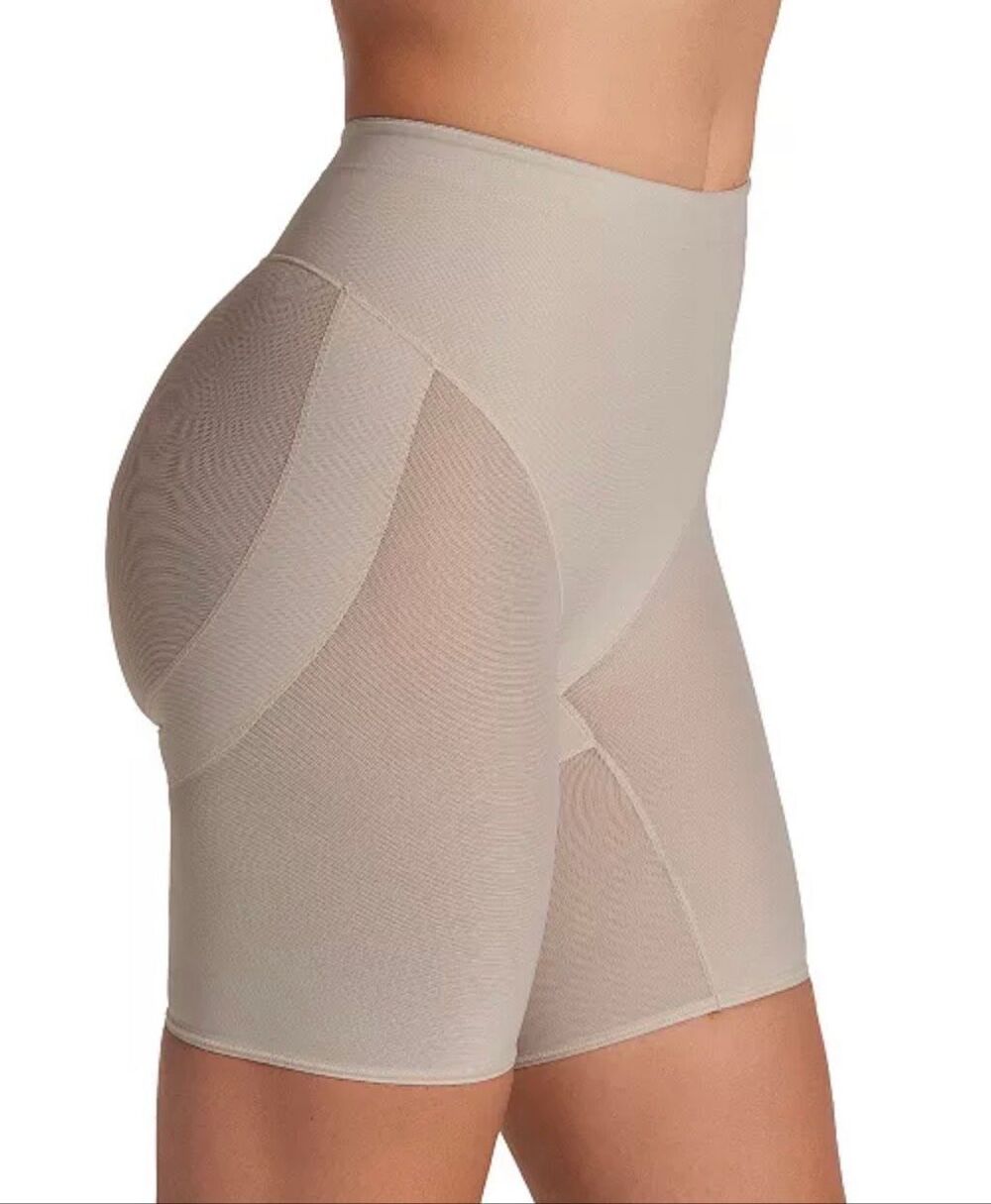 Leonisa Firm Compression Butt Lifter Shaper Shorts Light Beige Medium